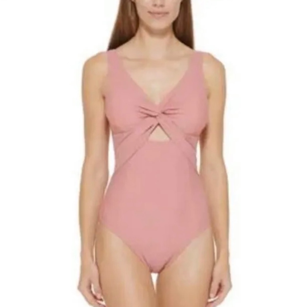 Dkny Peek-a-Boo Twist One Piece Swimsuit. Size 10. NWT $118
